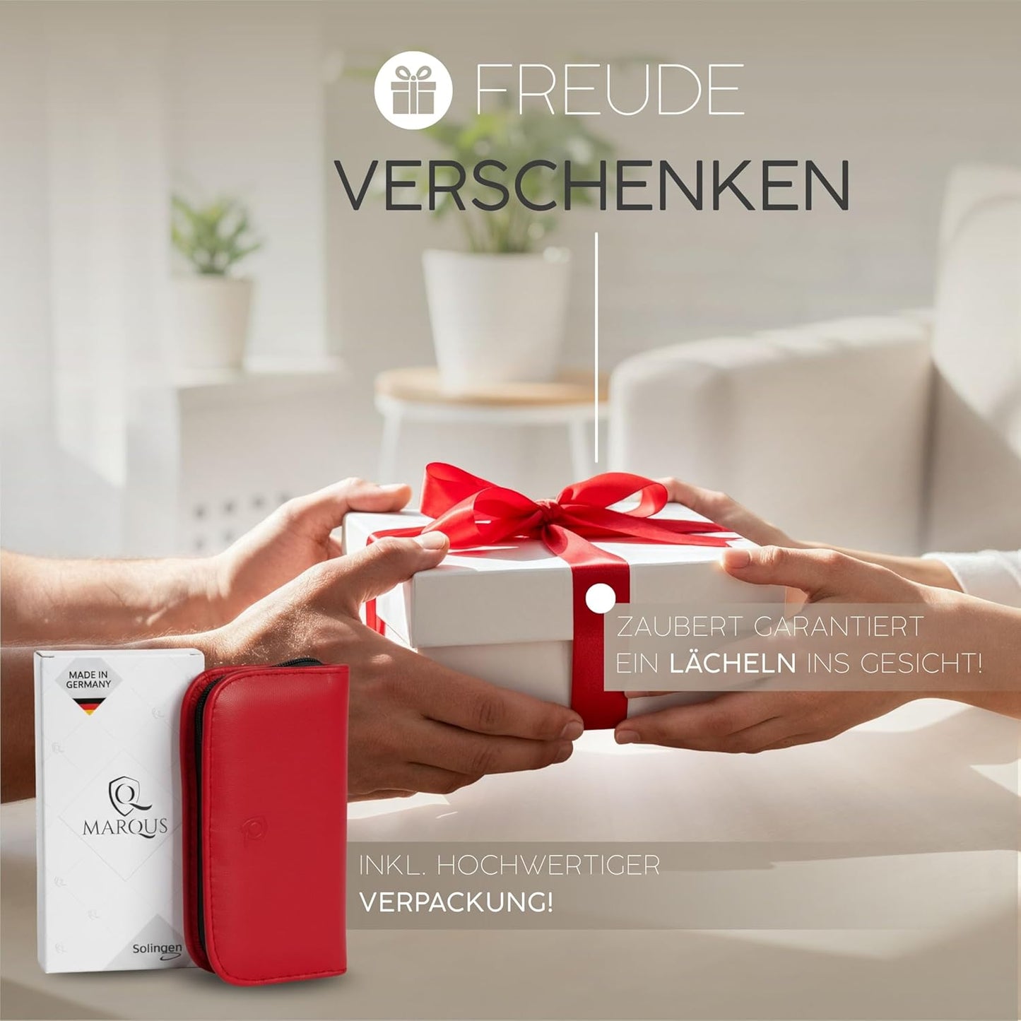 6-teiliges Maniküre Set im Kunstleder-Etui, Rot