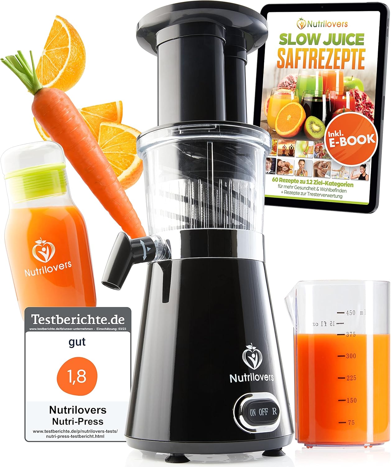 NUTRI-PRESS Entsafter, Black Pepper / Schwarzer Pfeffer
