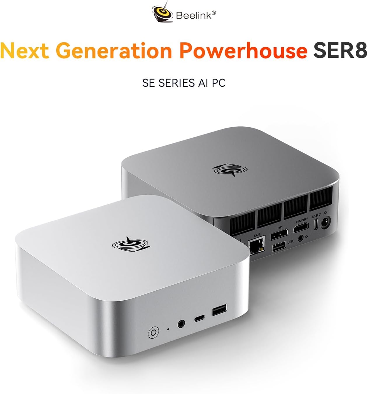 Mini PC SER8 mit Ryzen 7, 32GB RAM, 1TB SSD, SER8 8845HS/32/1T/Grey