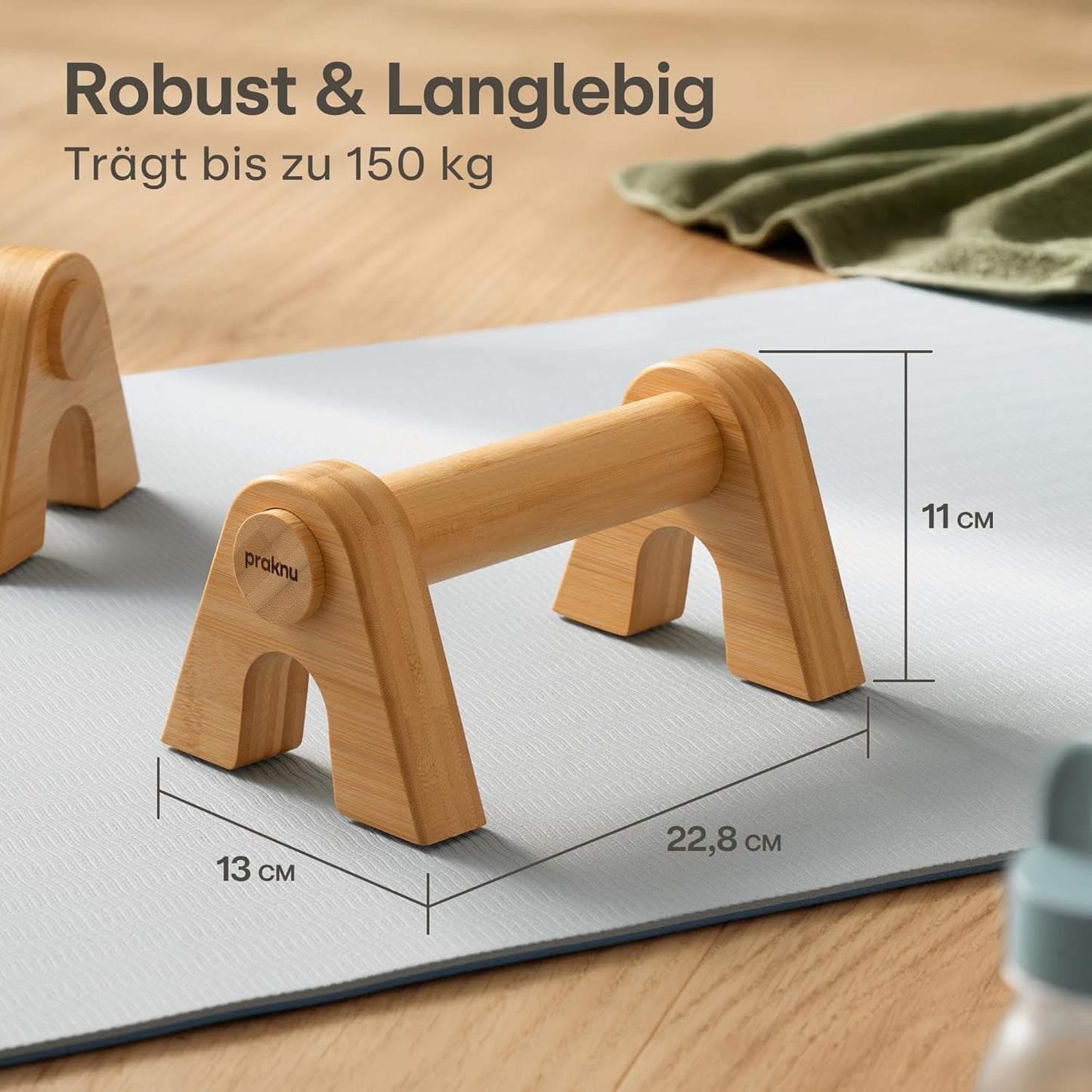 Liegestützgriffe aus Holz