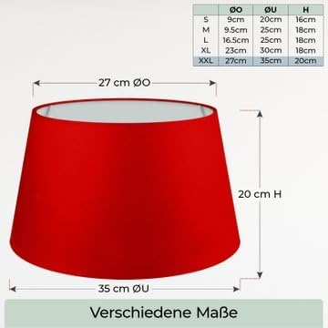 Lampenschirm, 35 cm, Rot XXL = ØU: 35cm | ØO: 27cm | H: 20cm