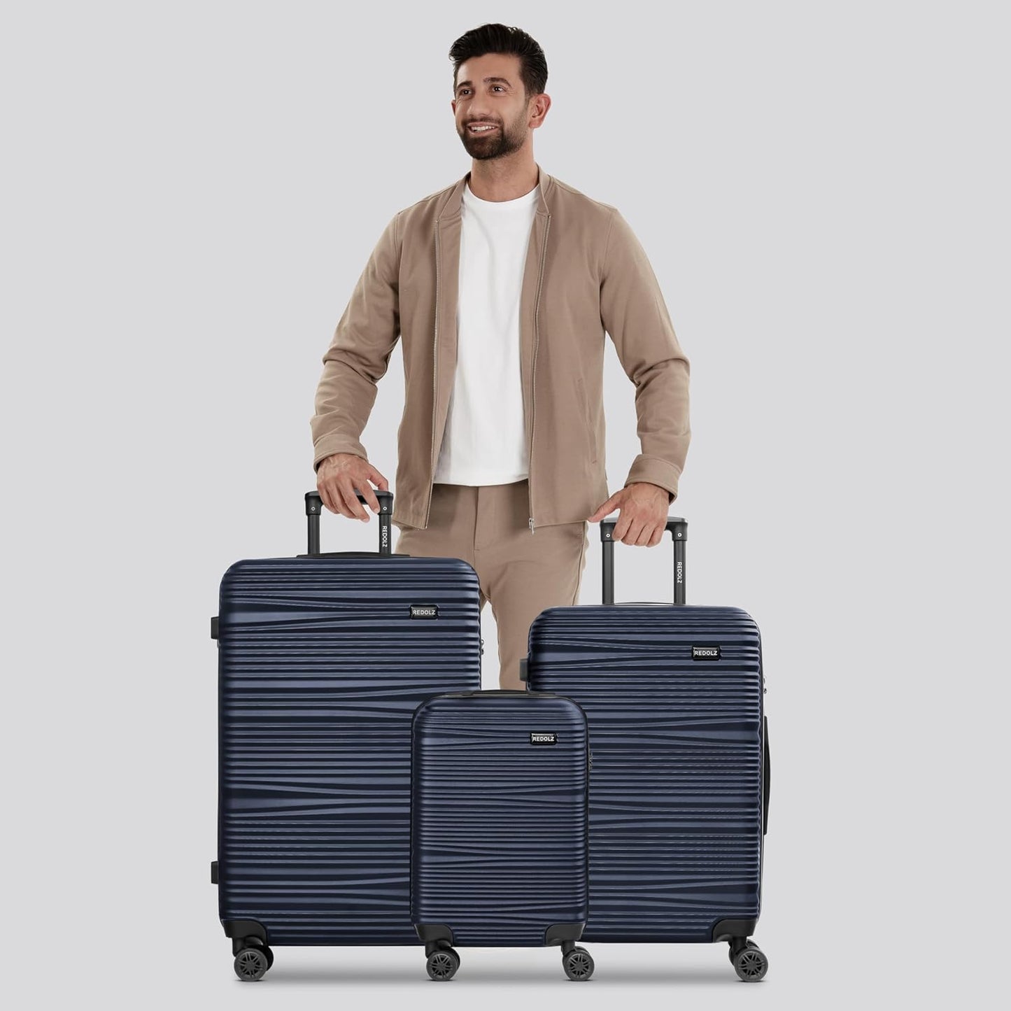Essentials 16 Hartschalenkoffer-Set, 3-teilig mit TSA-Schloss, Dark Blue Kofferset (3-teilig)