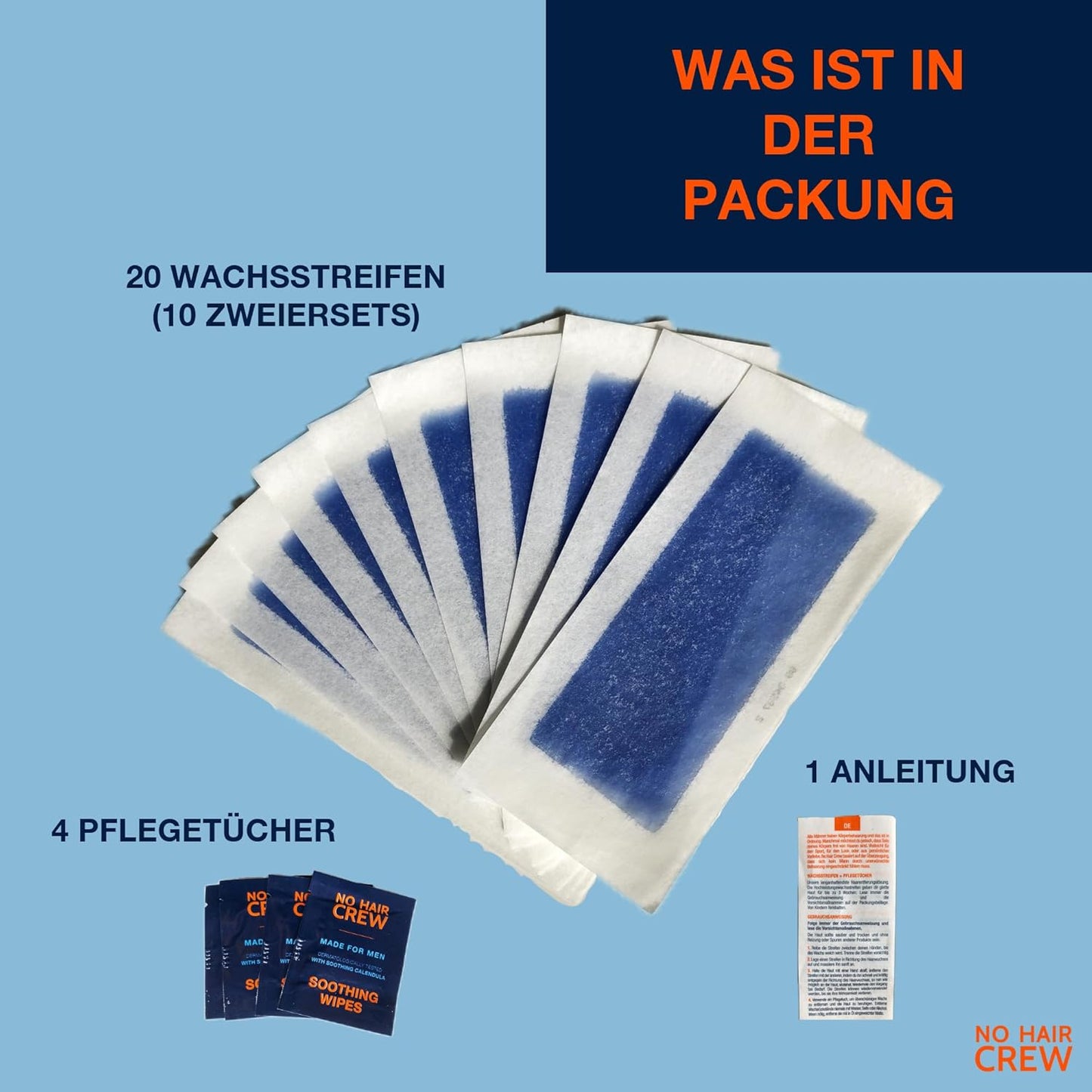 3-er Kaltwachsstreifen-Set (3x20 Stück & Pflegetücher)
