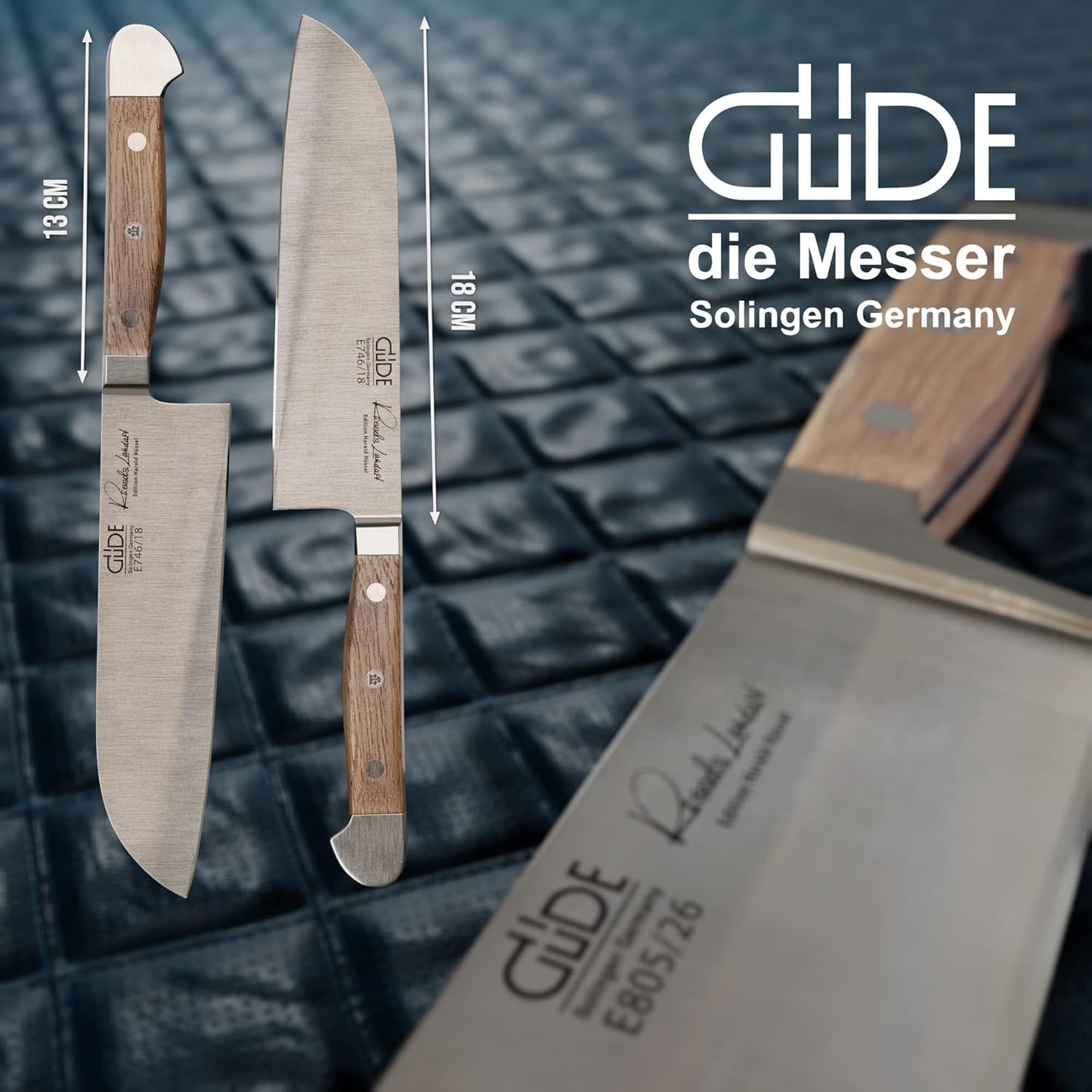 Santokumesser, Eichenholz 18 cm
