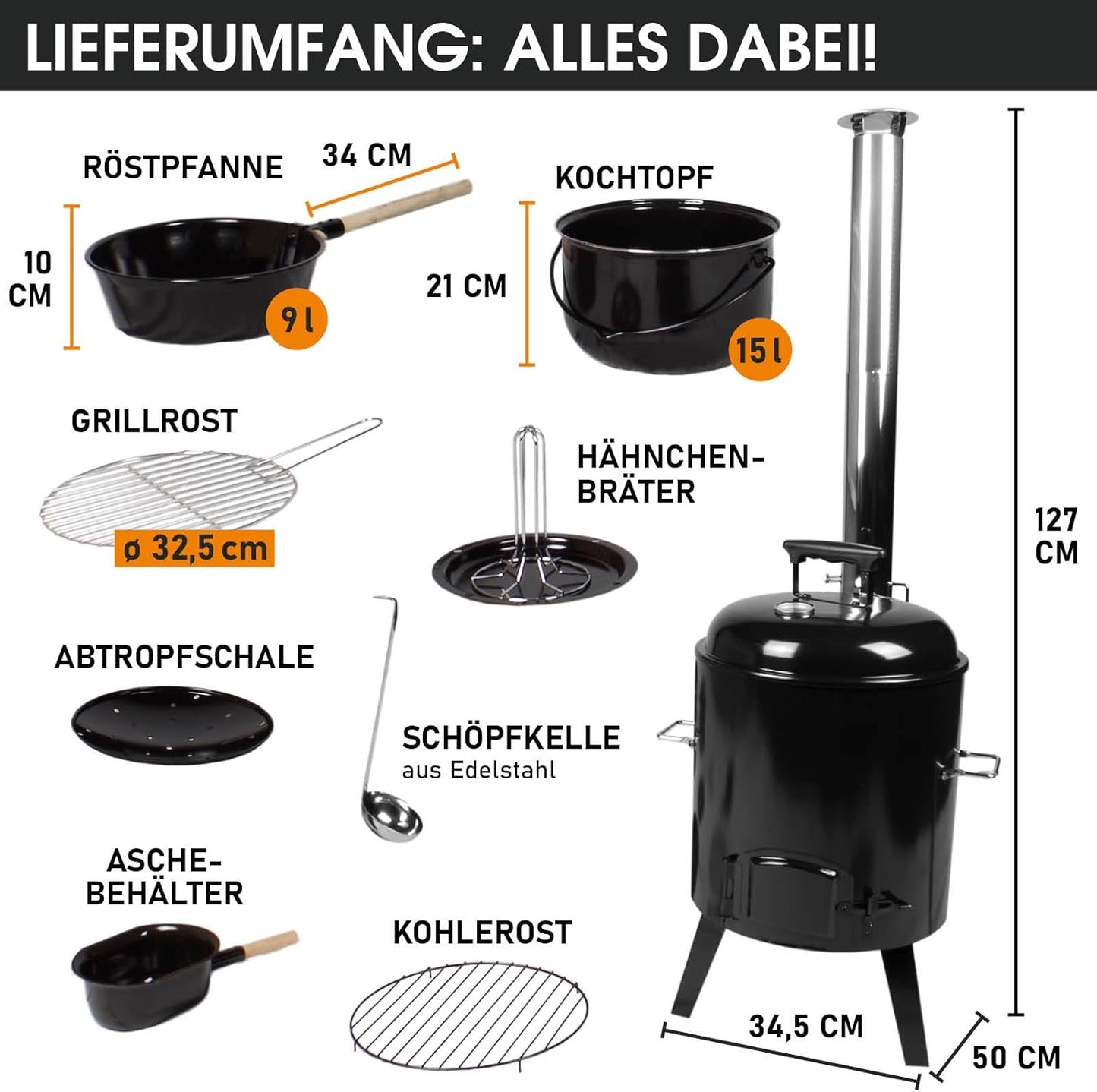 Eintopfofen mit Grillfunktion