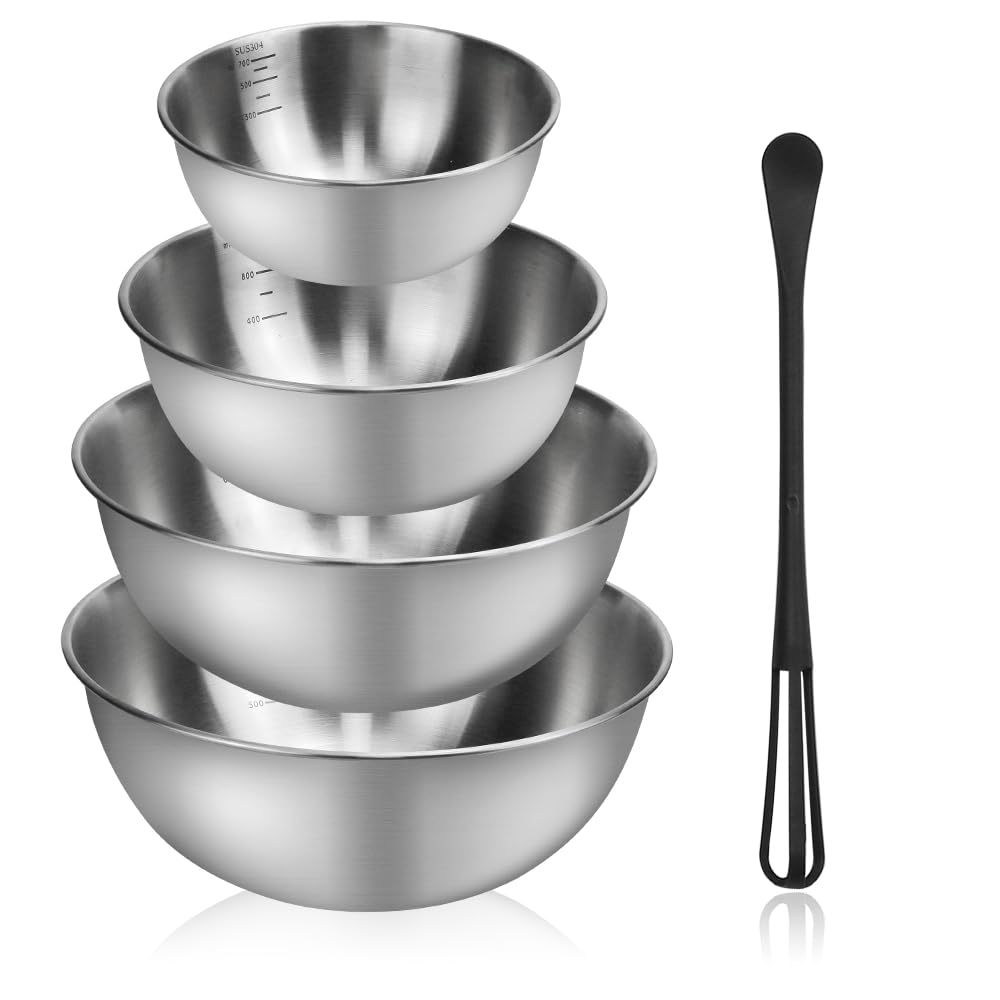 Stapelbares Rührschüssel-Set aus Edelstahl (4-teilig)