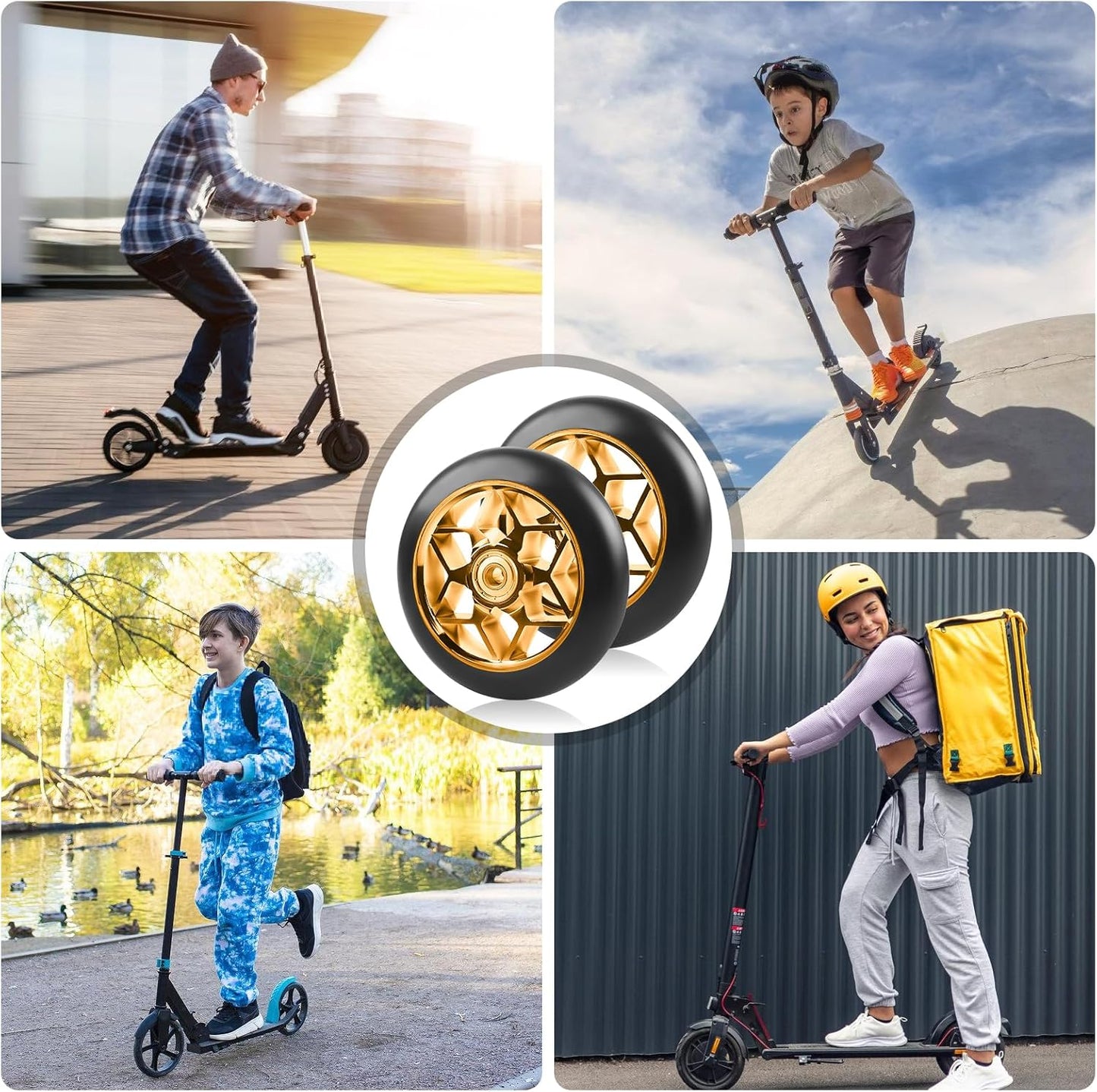 Stunt Scooter Ersatzräder 110 mm, Gold 110 mm