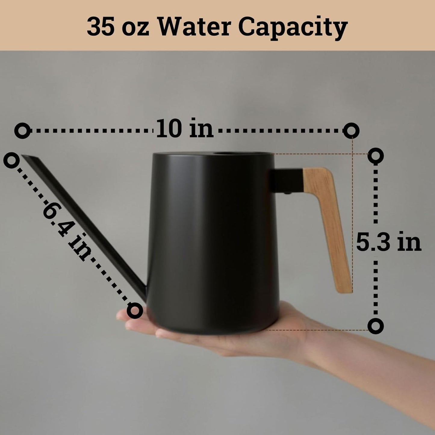 Giesskanne für Zimmerpflanzen, Schwarz