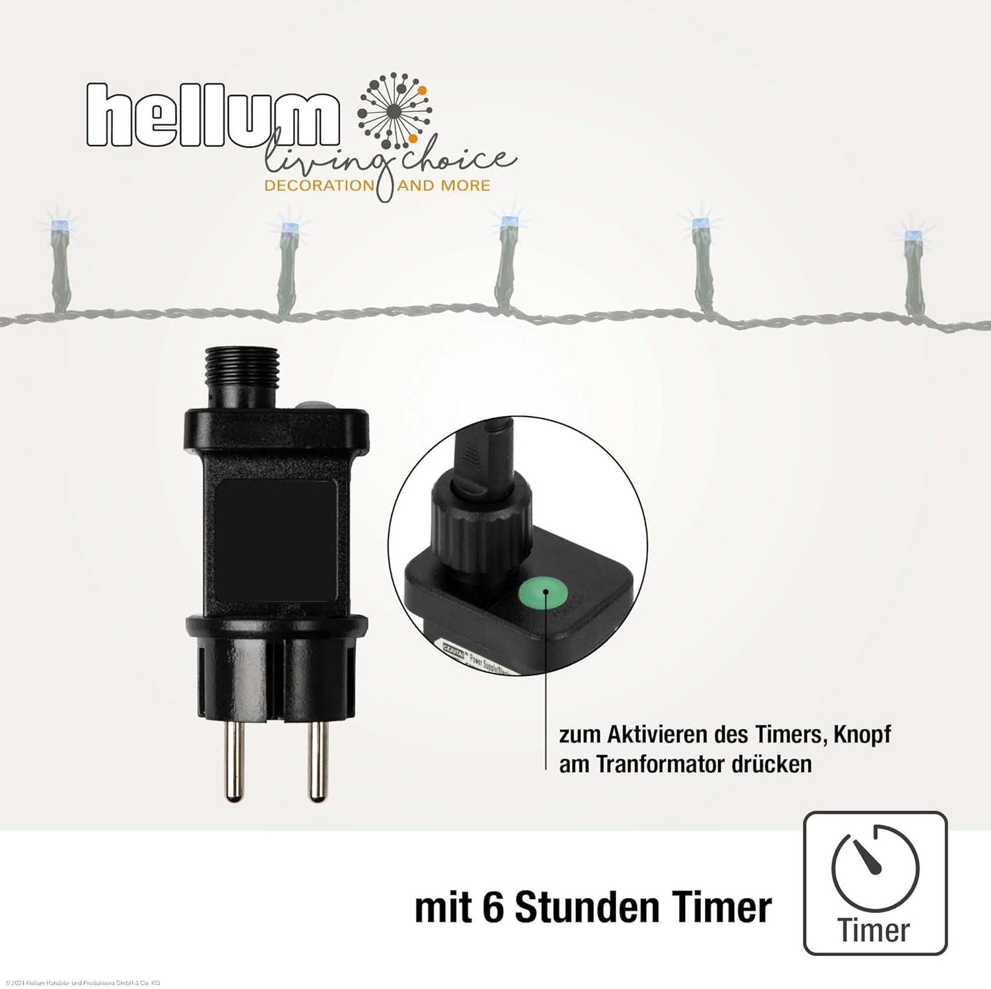 Lichterkette LED mit Timer, 40 LED / 3,9m beleuchtet
