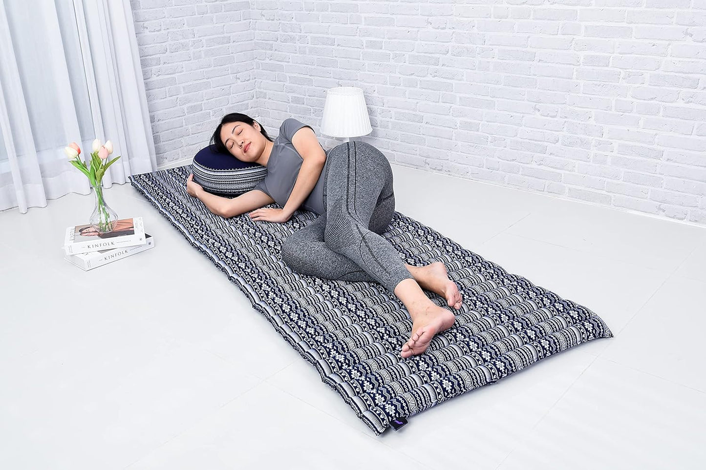 Faltbare Bodenmatratze mit Kapok Füllung, 190 x 70 cm, M: 190x70 cm Cbt2 - Dunkelblau