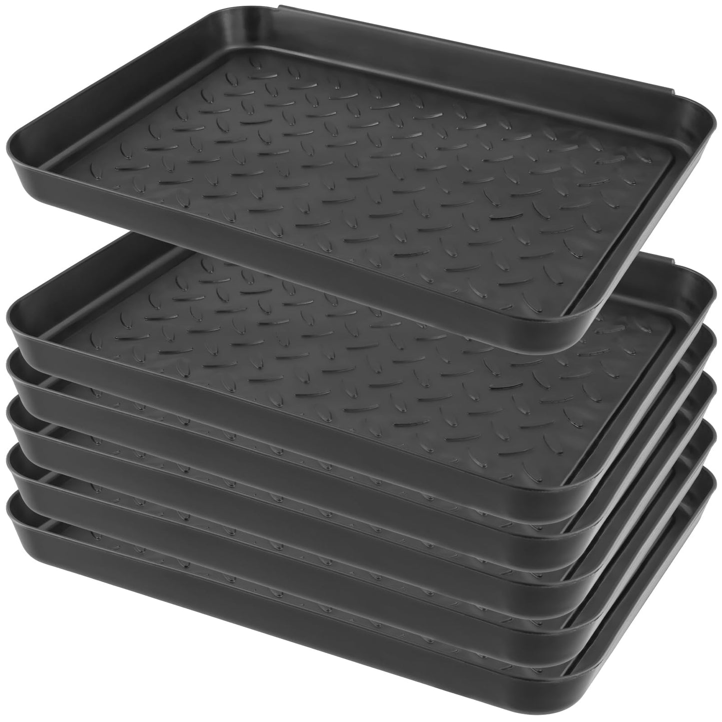 6-teiliges Schuhabtropfschalen-Set, Schwarz