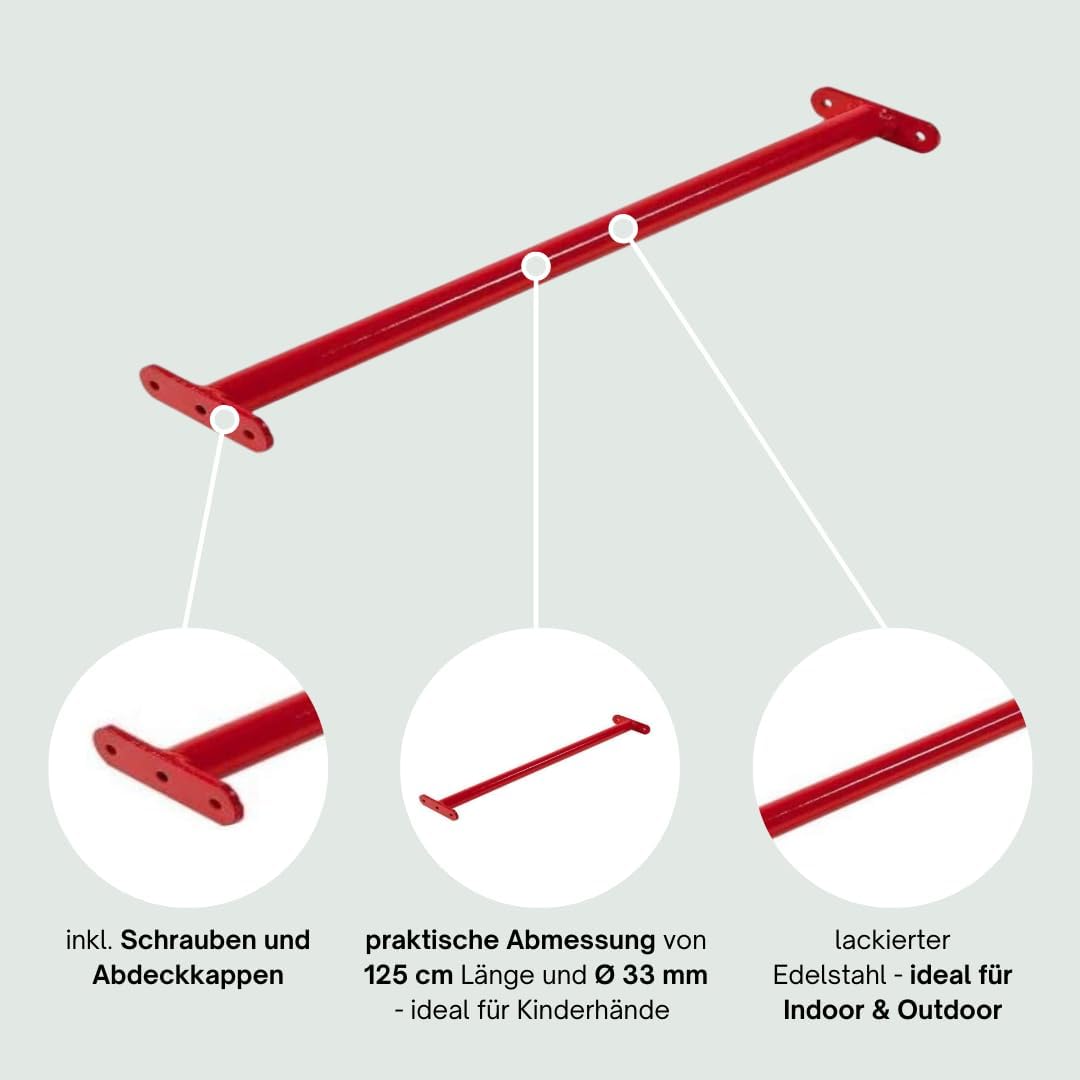 Turnstange, Rot / 125 cm (1er Pack)