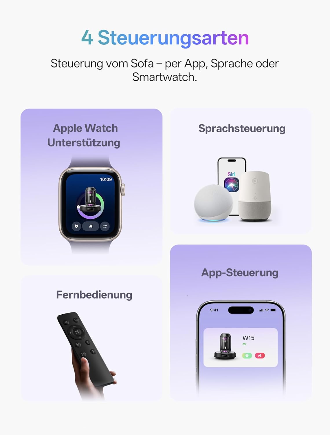 Saug-Wischroboter W15, L Schwarz