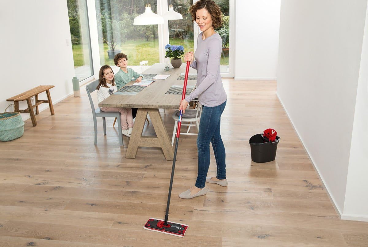 Ultramax 2in1 Bodenwischer Komplett-Set, Ultramax Set + 1 extra Mikrofaser Bezug Standard Grau