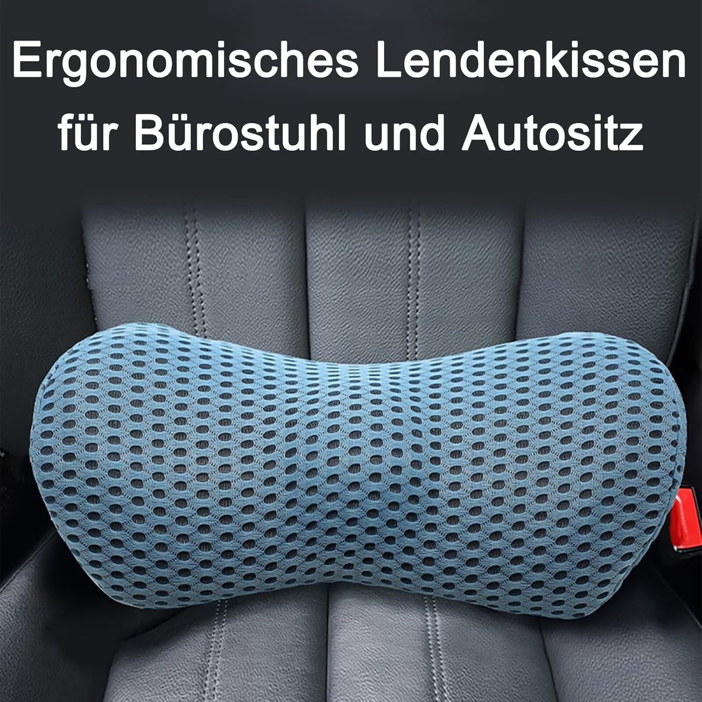 Ergonomisches Memory Foam Rückenkissen für Stuhl & Auto, Schwarz