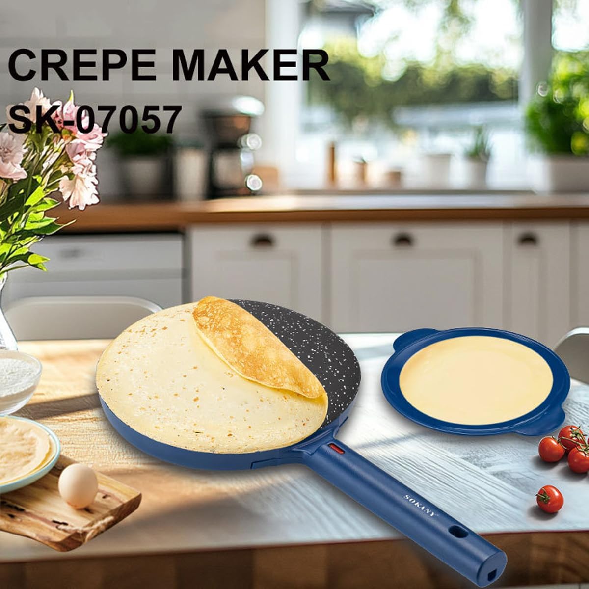 Elektrischer Crêpes-Maker, Blau