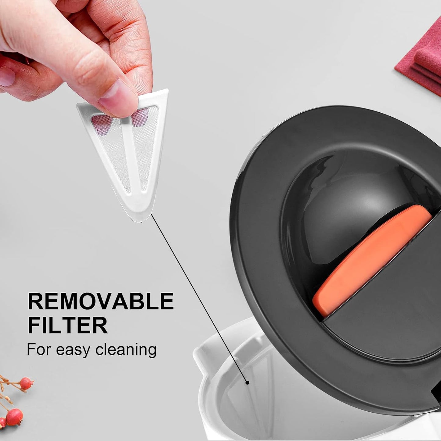 Kleiner Elektrischer Wasserkocher mit Kalkfilter (0,8L), Kunststoff 0.8L