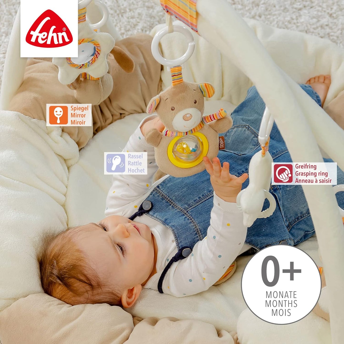 3-D-Activity-Nest Bär Rainbow mit Spielbogen und Krabbeldecke, Rainbow