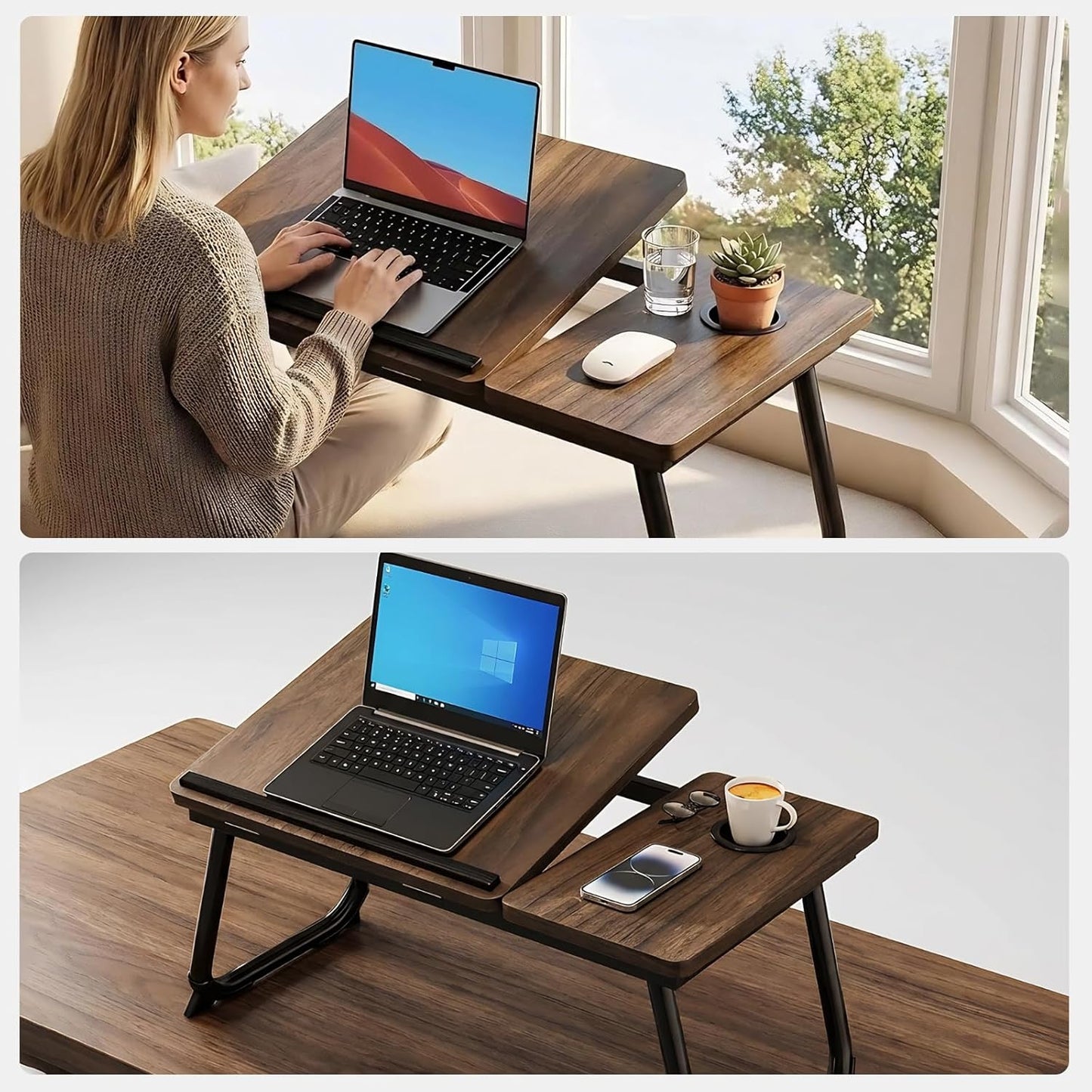 Klappbarer Laptoptisch, Braun