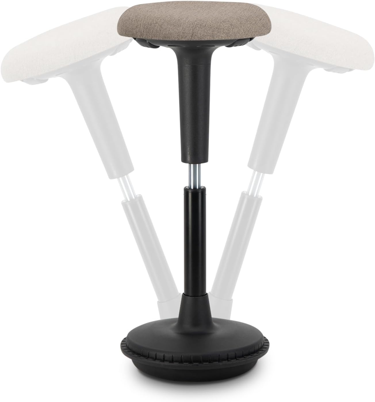 Ergonomischer Wackelhocker höhenverstellbar, 63-83 cm Pebble Schwarz