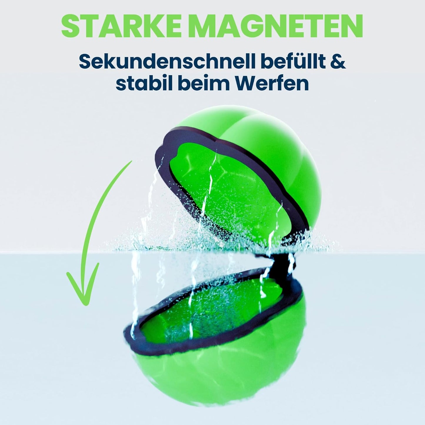 Wiederverwendbare magnetische Wasserbomben (12 Stück), Grün + Lila