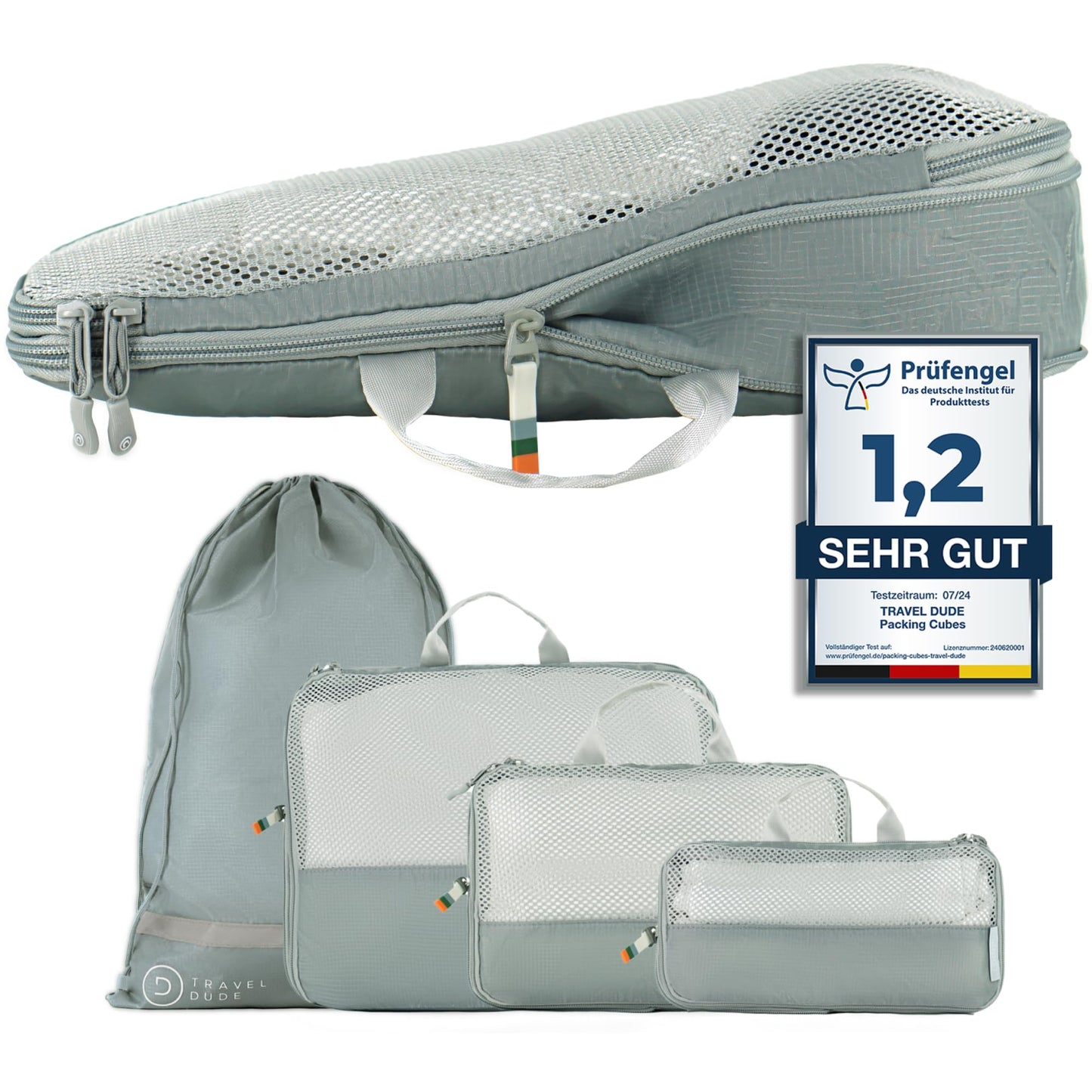 4-teiliges Packwürfel-Set, 4-teiliges Set Stahlblau