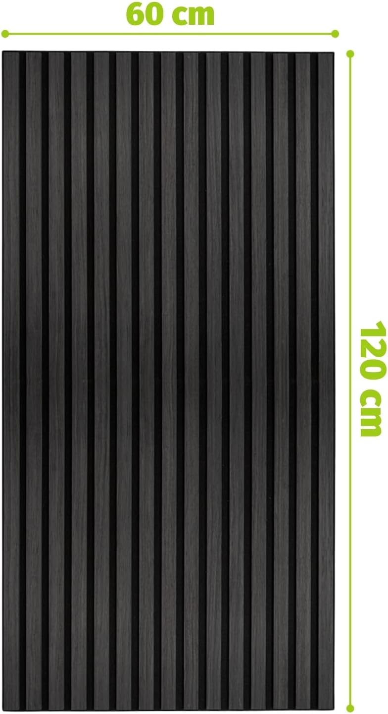 Akustik-Wandpaneele, 120 x 60 cm, 120x60x2,1 cm 3d Black Oak