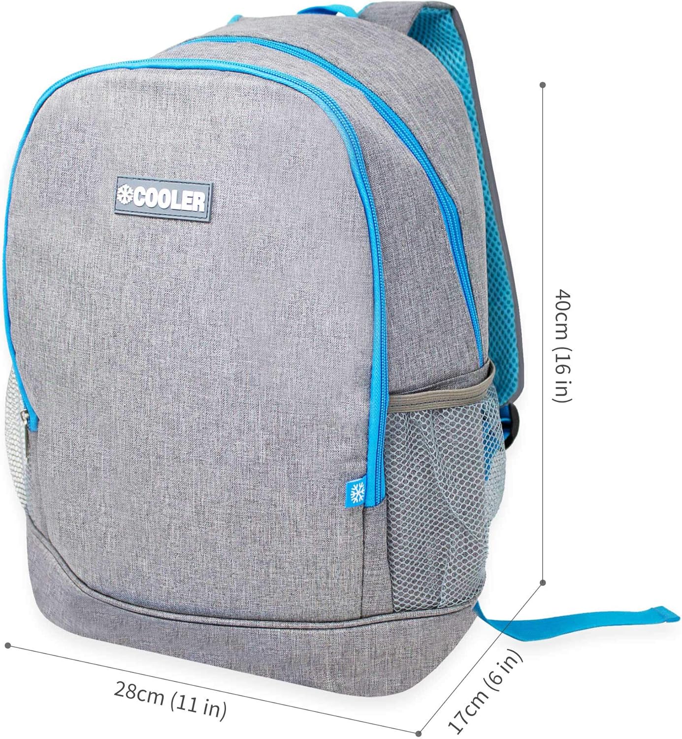 Kühlrucksack für Picknick & Camping, Hell-Grau