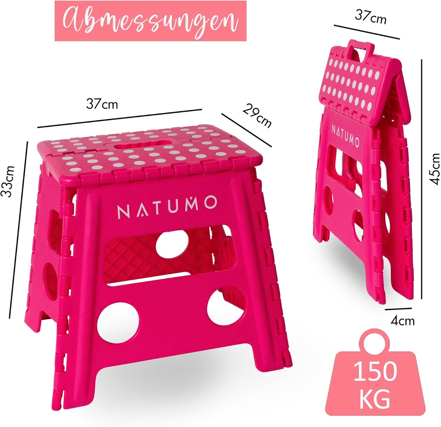 Klappbarer Tritthocker, rutschfest, Pink