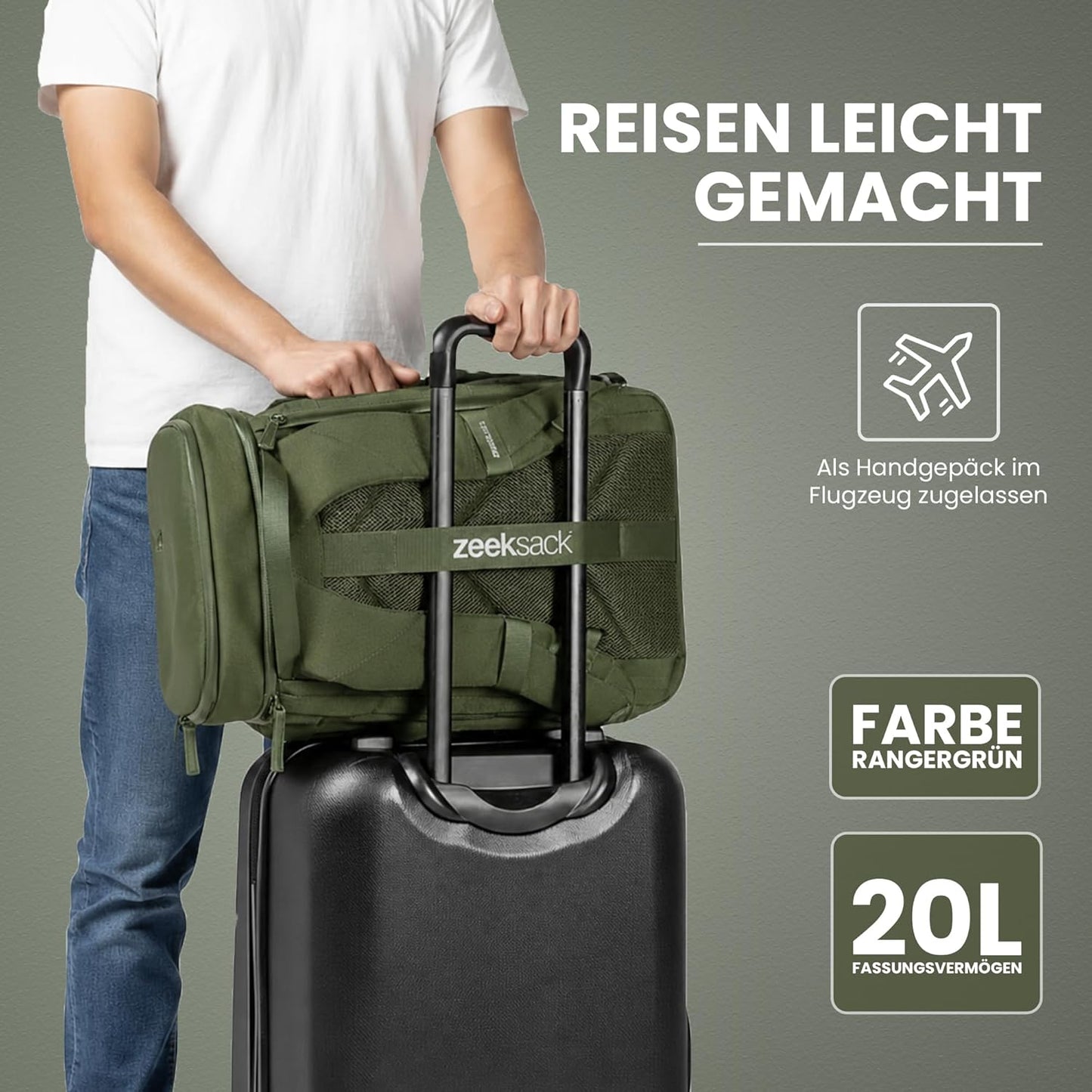 The Organizer Rucksack, Grün Einzel - 20L