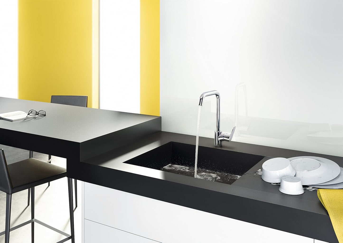 Focus Küchenarmatur, Edelstahl Finish Auslaufhöhe 260mm ohne Schlauchbox