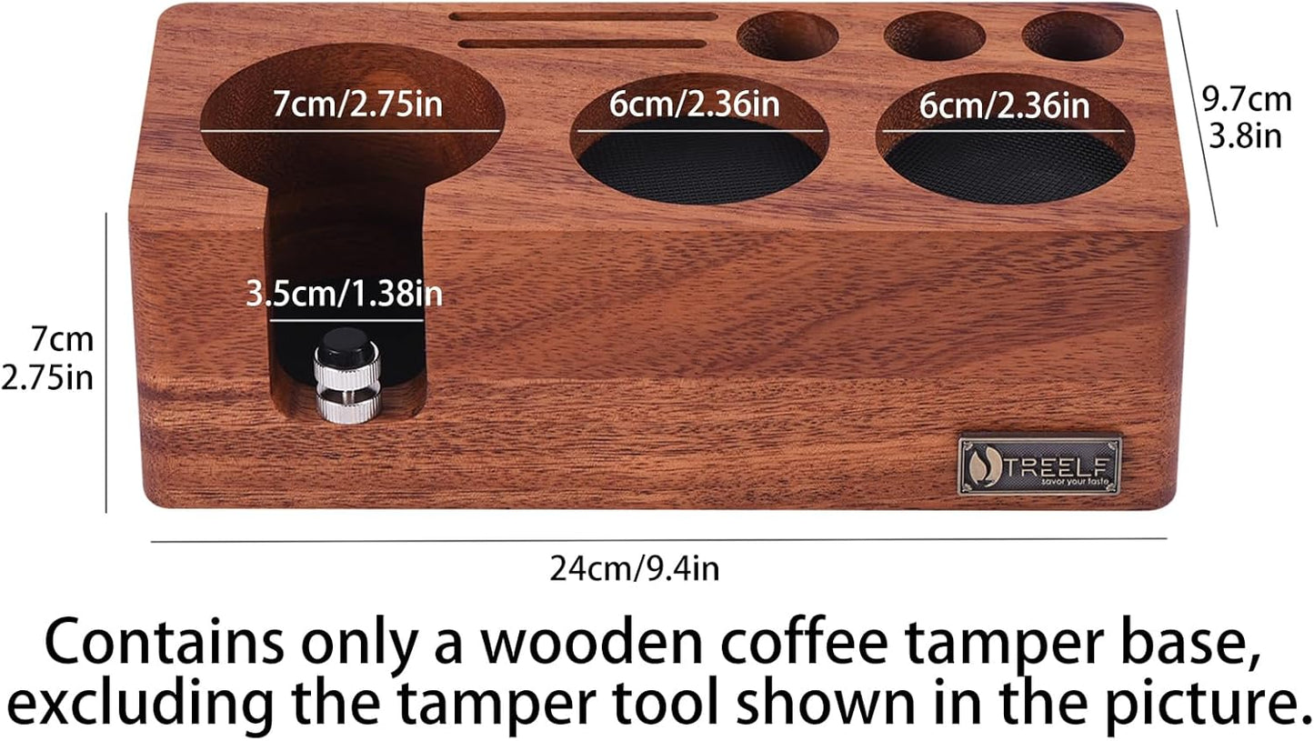 Tamperstation, 58 mm, Nussbaumholz-58mm