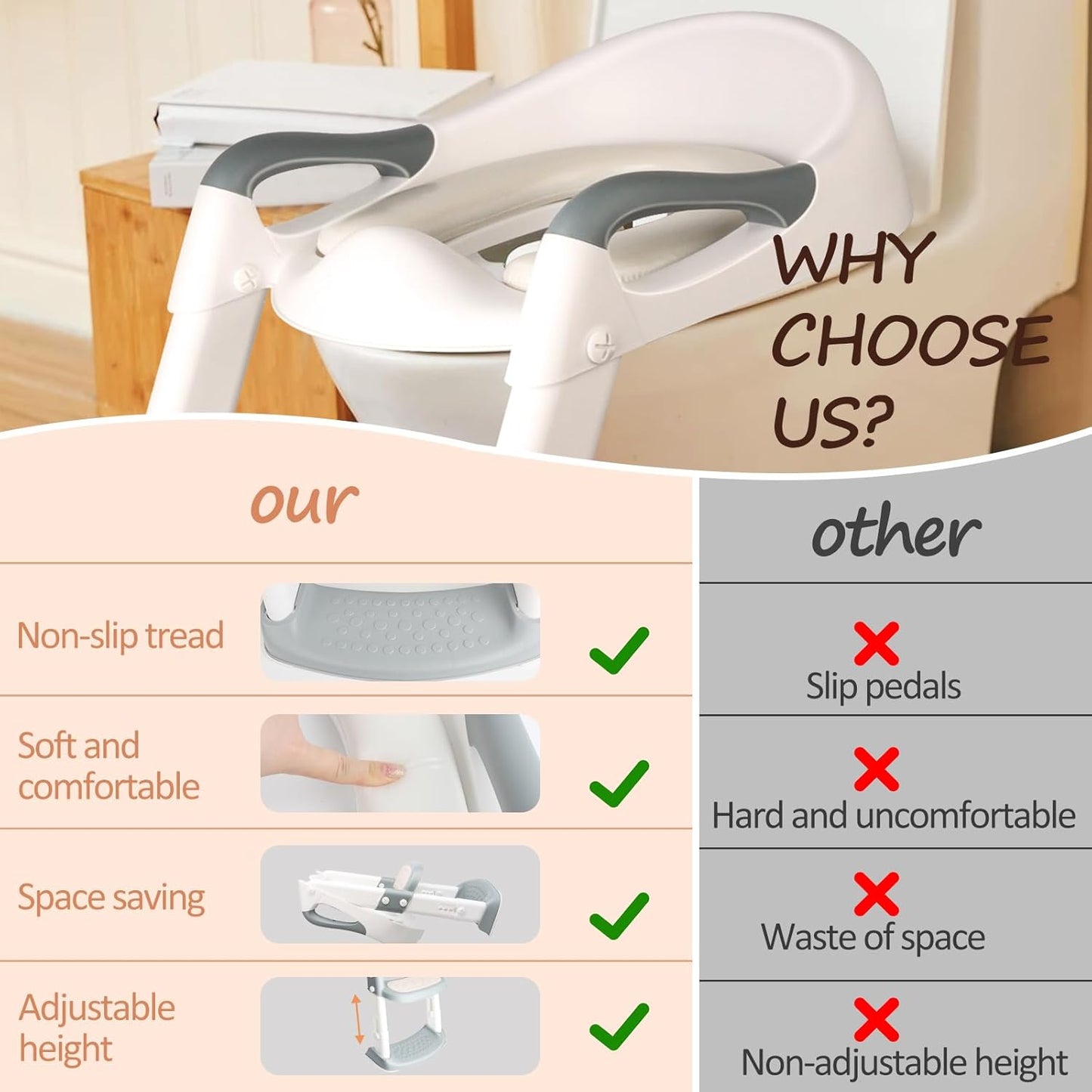 Toilettentrainer mit Treppe für Kinder