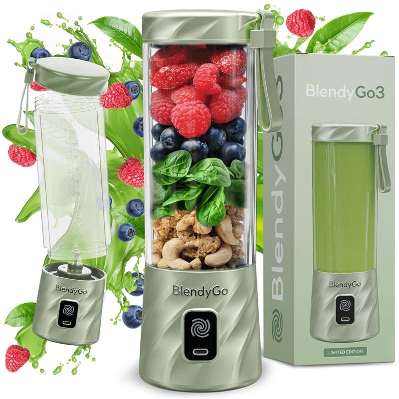 BlendyGo 3 Mini Standmixer, 8 cm x 8 cm x 25 cm Matcha Metallic