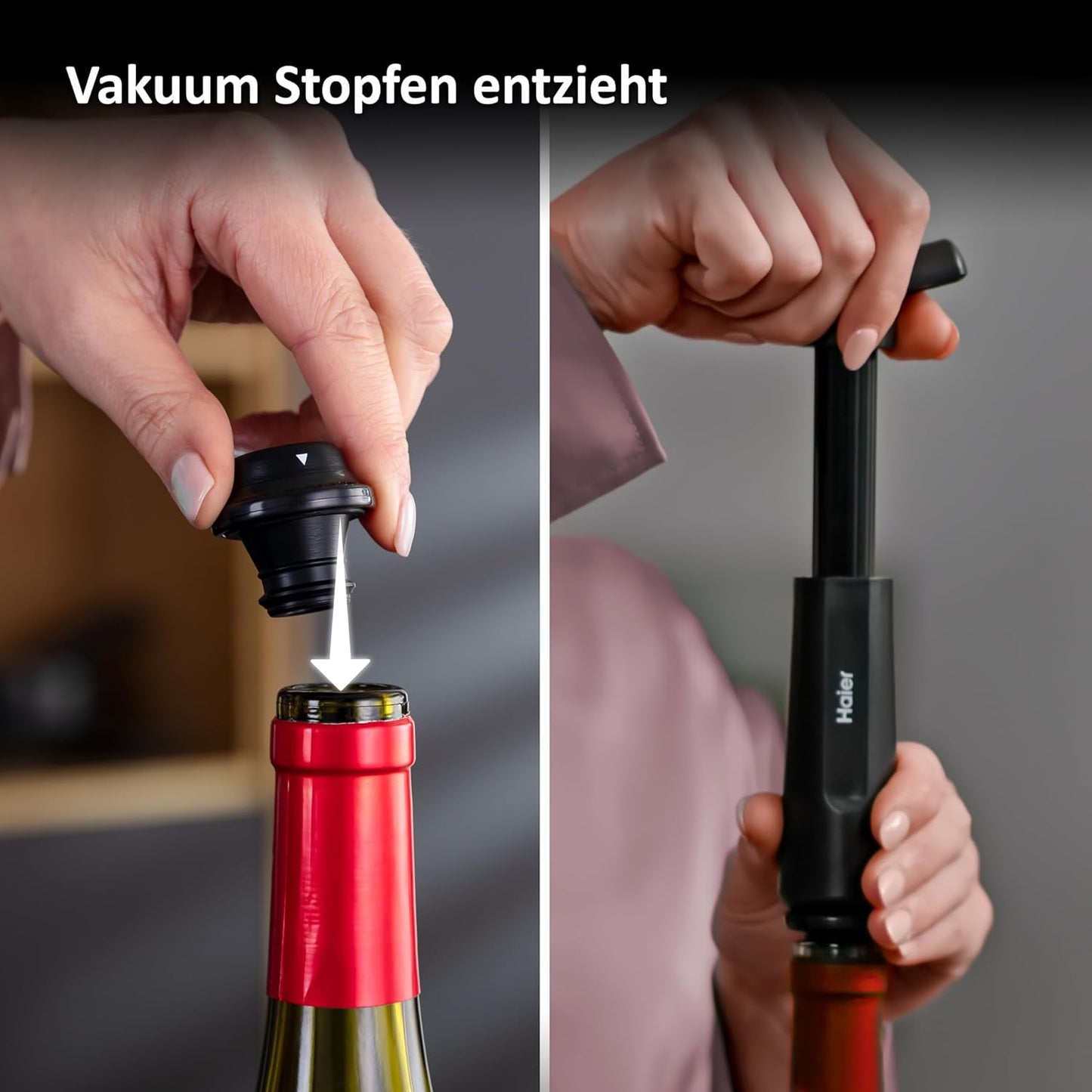 Weinöffner-Set mit Dekantieraufsatz, HAIER WINE ACCESSORIES - SET WITH USB RECHARGER