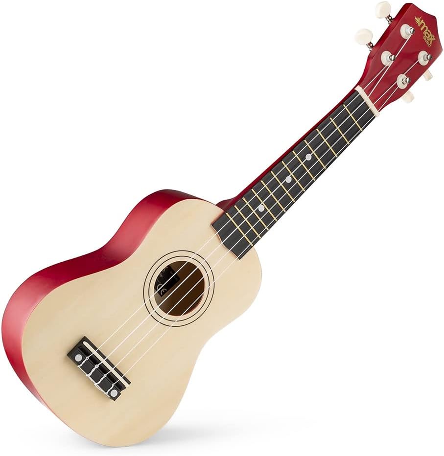 Ukulele-Komplett-Set mit Zubehör für Anfänger, Naturell