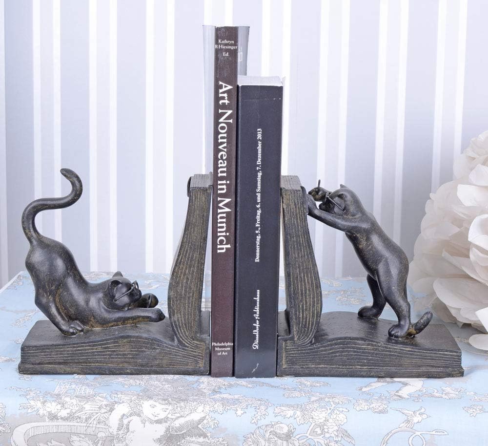 2-teiliges Buchstützen-Set Katzenfiguren Copia