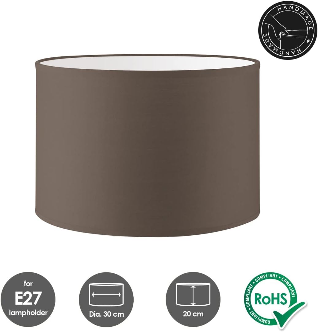 Moderner Zylinder-Lampenschirm aus Baumwolle (RoHS), Funghi 30cm durchmesser 20cm höhe