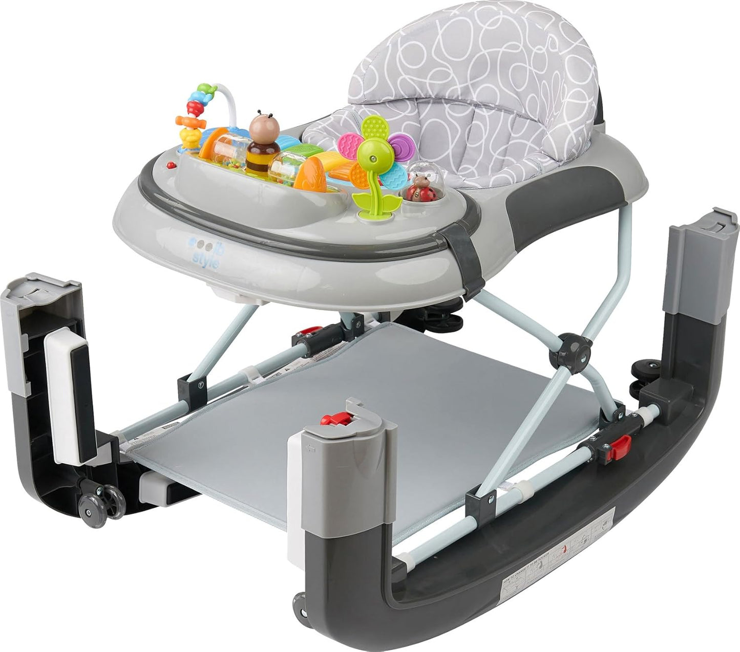 5in1 Lauflernwagen "Little World" mit Schaukelfunktion, Licht & Melodie, Grau
