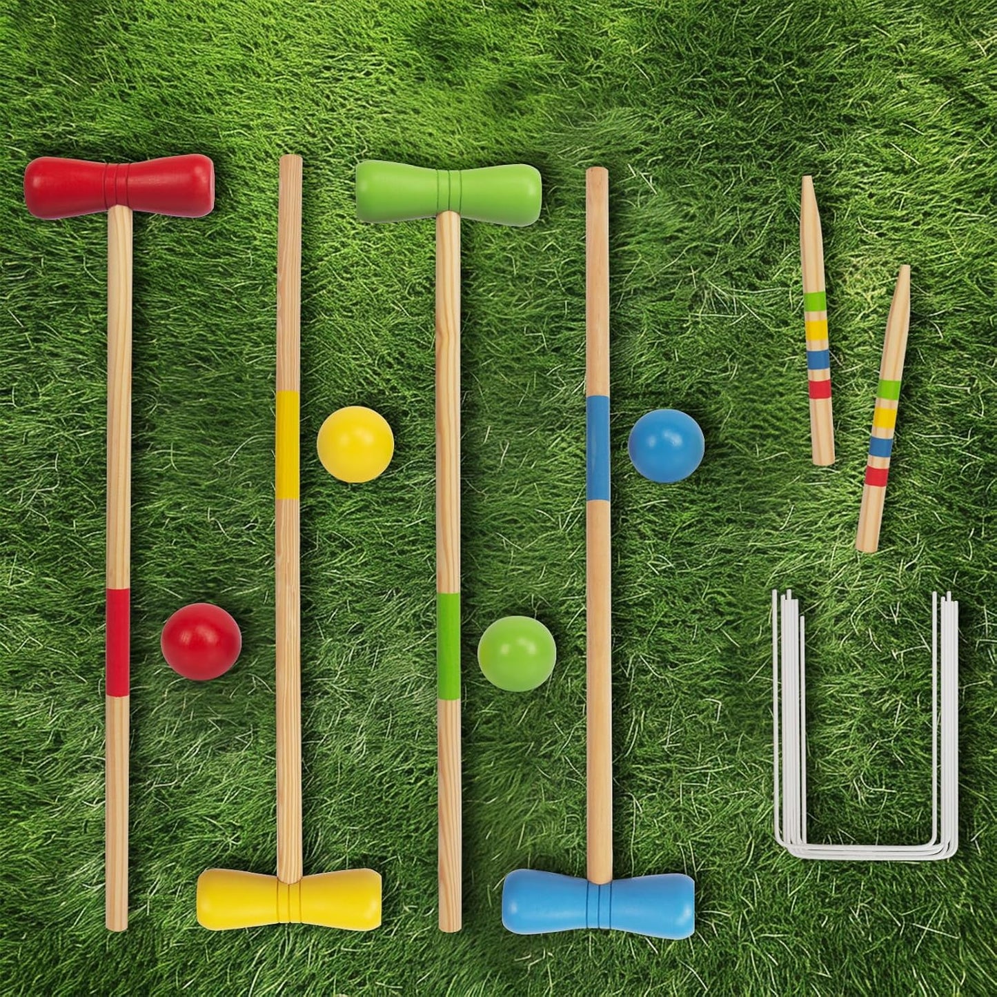 Krocketspiel-Set für 4 Spieler, Verschiedene