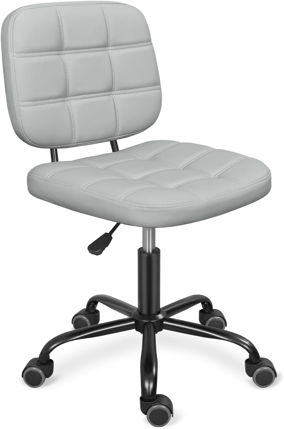 Ergonomischer Bürostuhl ohne Armlehnen, höhenverstellbar, Hellgrau 86x55cm