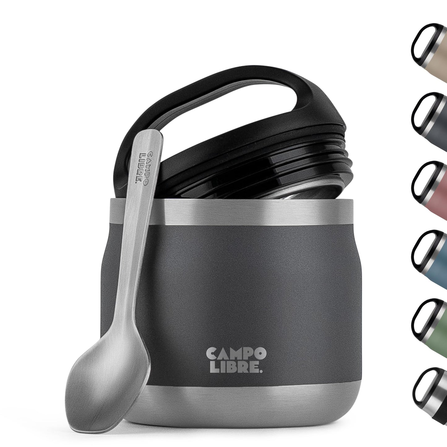 Thermobehälter mit Löffel, 400ml Deep Grey