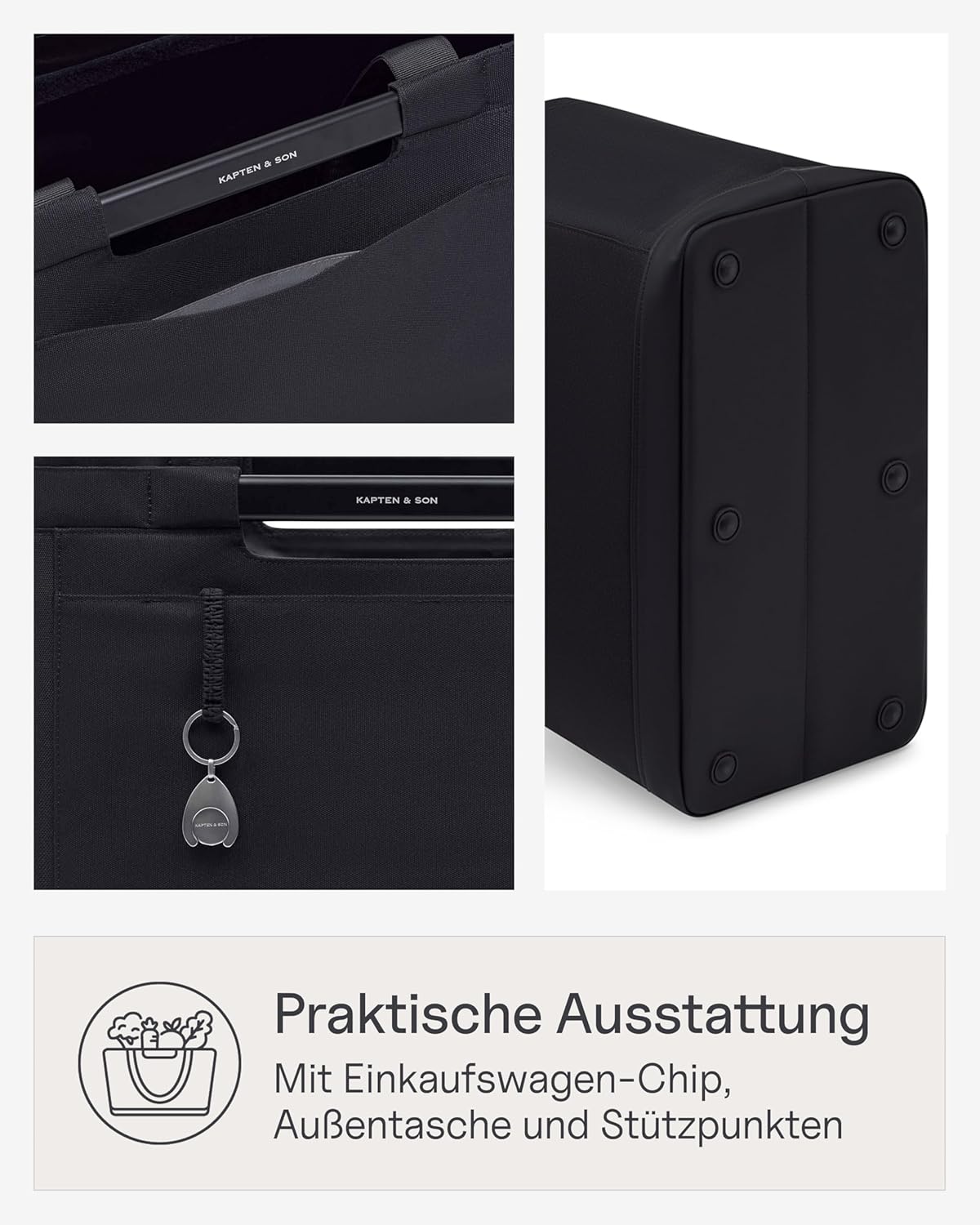 Shopping Basket VASSA, All Black