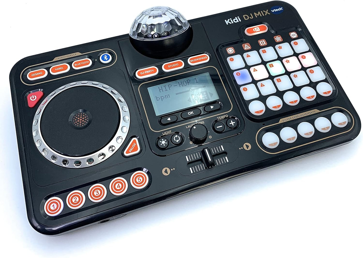 Kidi DJ Mix DJ-Mischpult für Kinder, Schwarz
