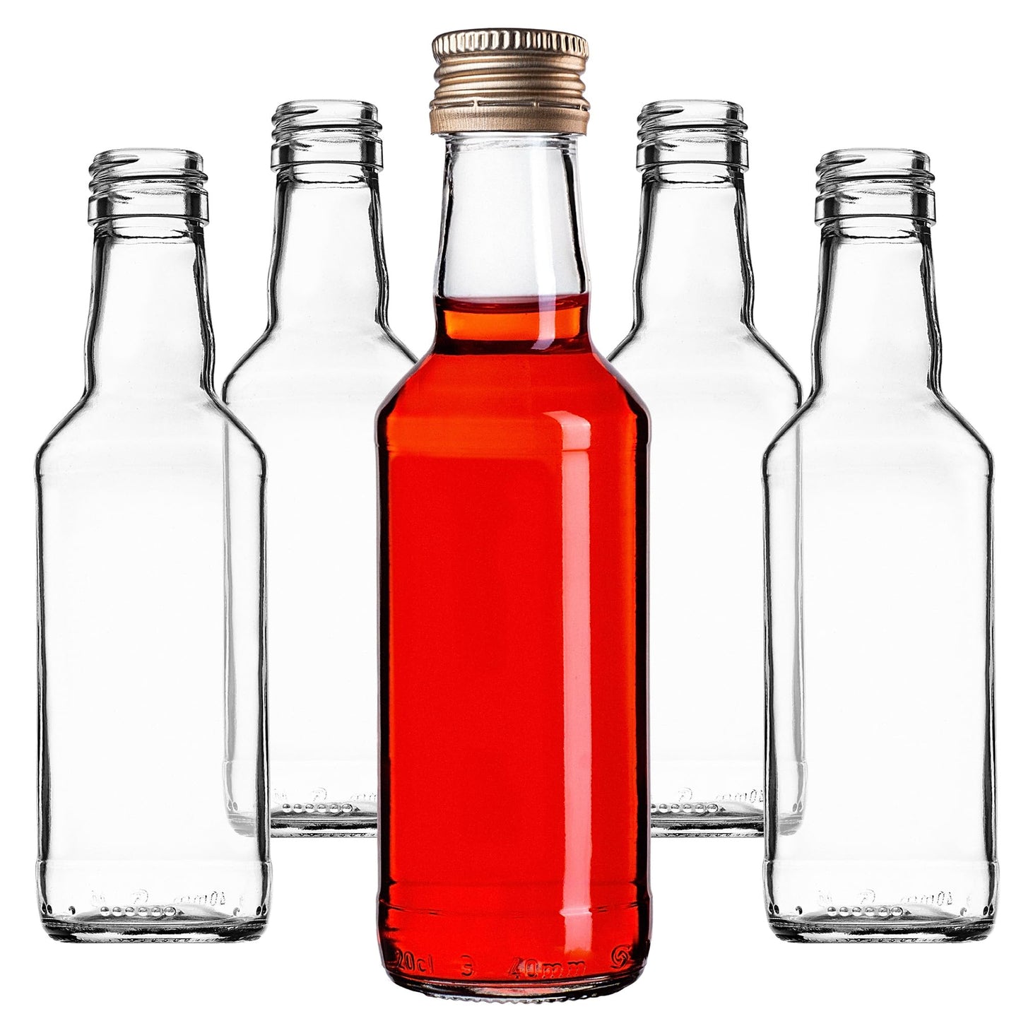 Glasflaschen-Set mit Schraubverschluss, Gold 200 ml, 10 pieces