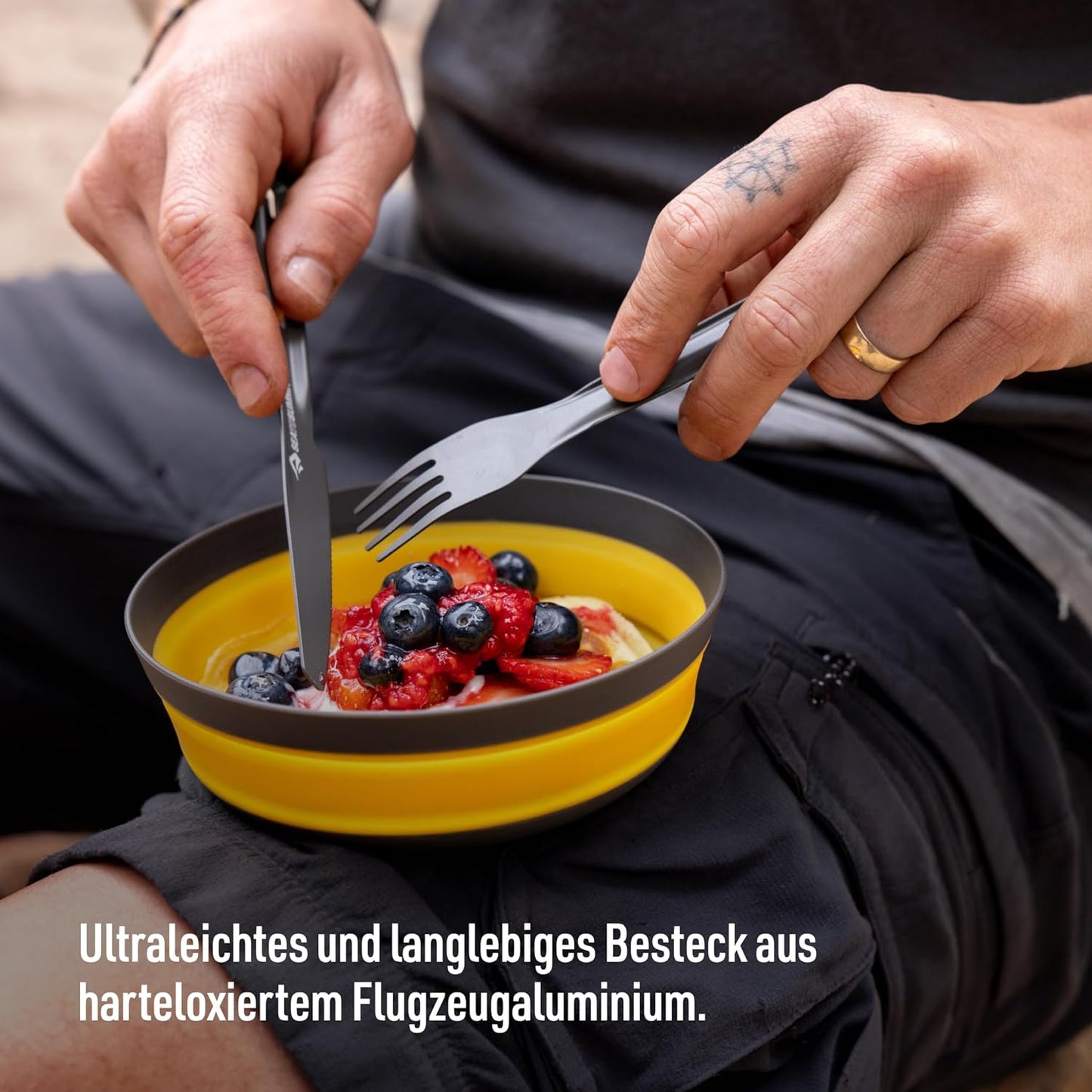Ultraleichtes Camping-Besteckset (3-teilig), Fork, Spoon & Knife