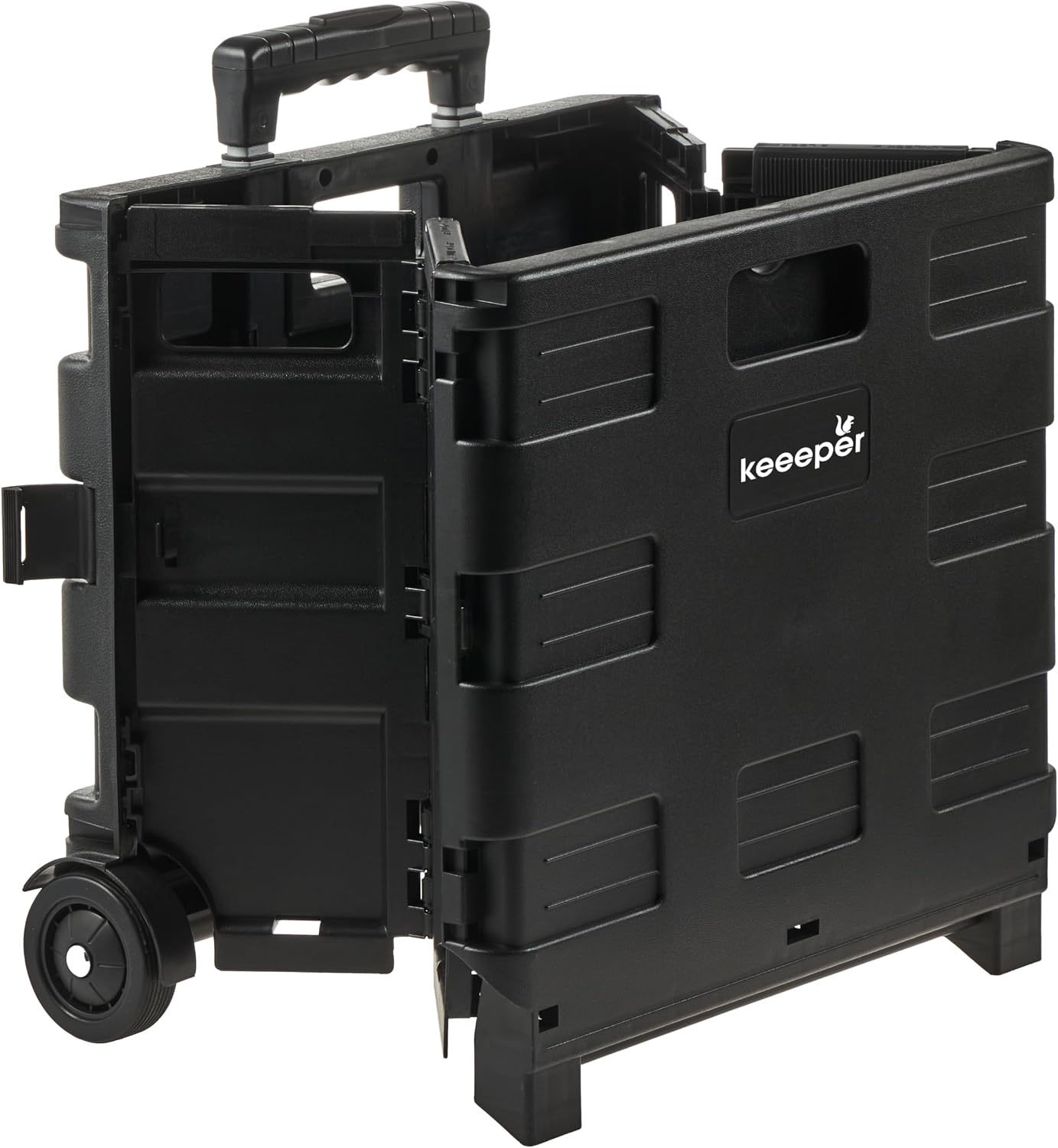 Klapp-Transportkarre olli mit Klappbox, 45 Liter schwarz, Einkaufs-/Transporttrolley, 45 L