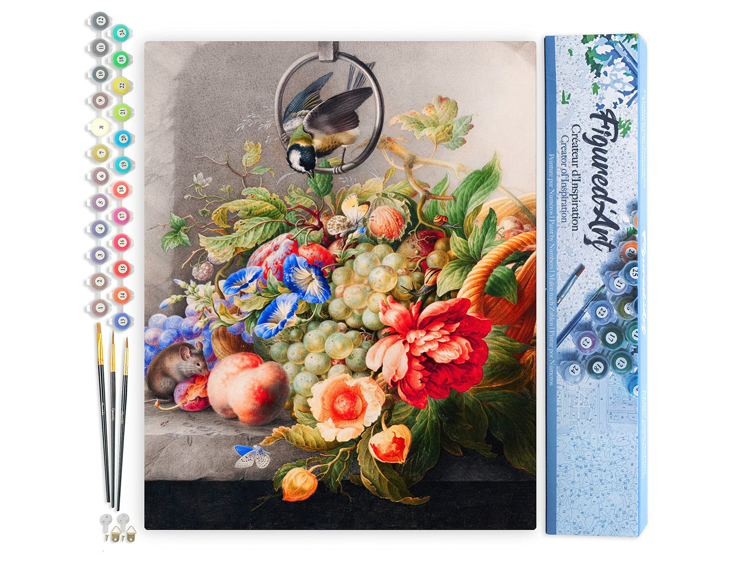 Malen Nach Zahlen Set Blumen und Obst, Blumen und Obst - Herman Henstenburgh 40x50cm (Ohne Rahmen)