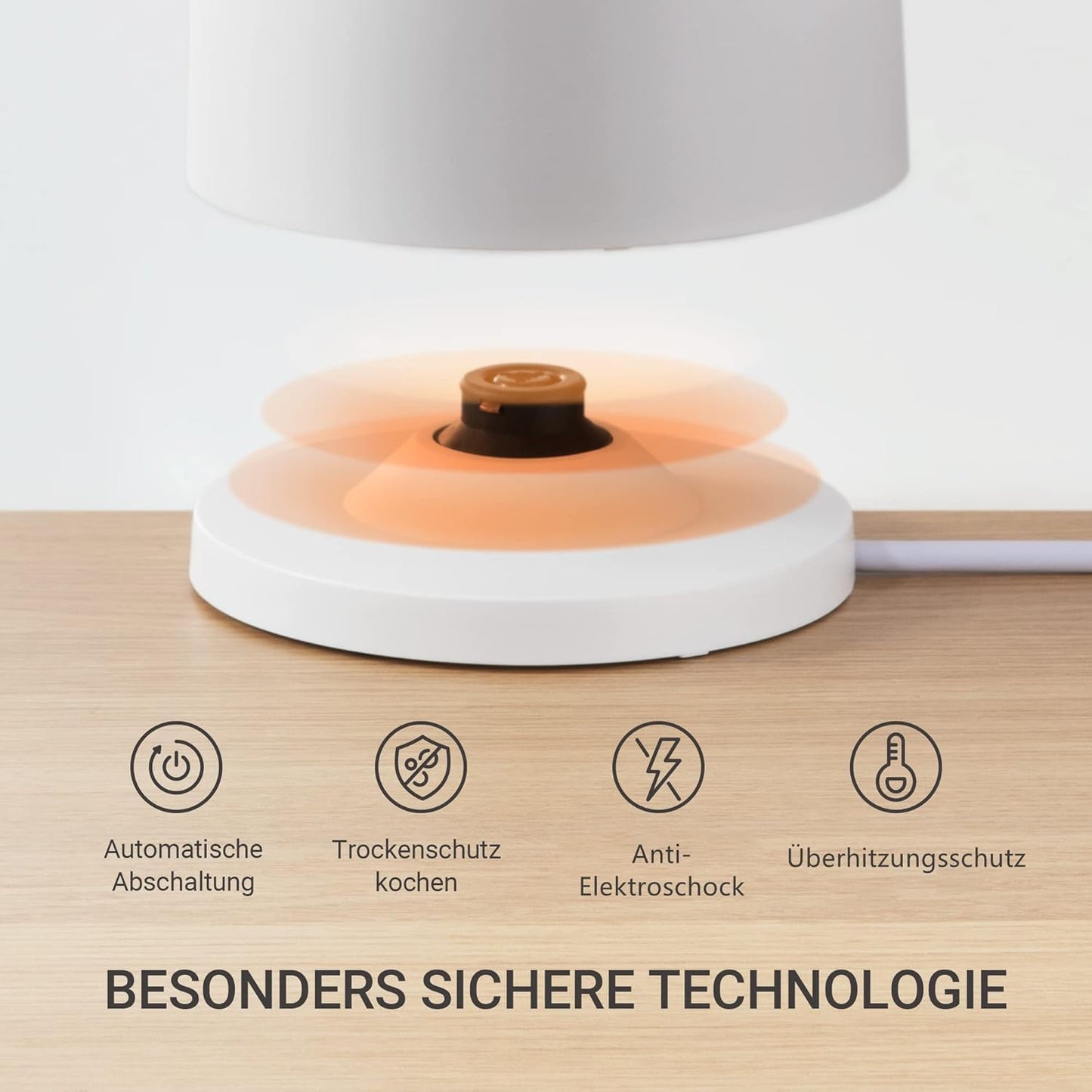 Wasserkocher mit Temperatureinstellung, 1.5 Liter, Matte Weiss