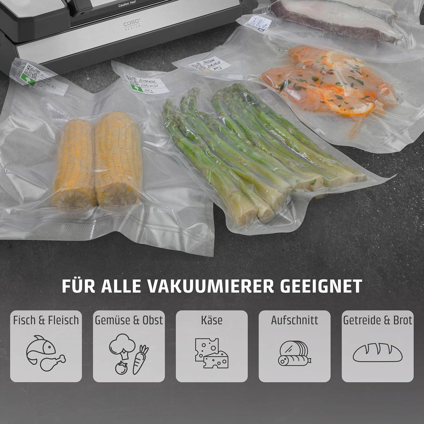 2er-Set Vakuumierbeutel-Rollen, Single 28x600 cm